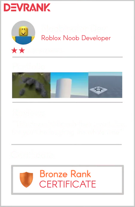 Example DevRank developer profile card