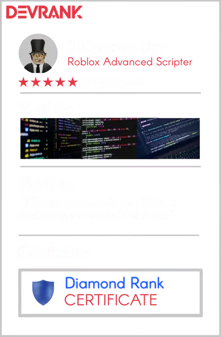 Example DevRank developer profile card